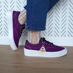 ❤️CONVERSE SKID GRIP CANVAS Women Shoes Sz 8.5 Purple Platform Sneakers 170942C